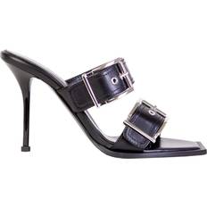 Men Heeled Sandals Dolce & Gabbana Alexander McQueen Heeled Buckle Black Sandals EU37/US7 Black