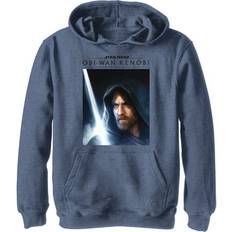 Children's Clothing Fifth Sun Boy Star Wars: Obi-Wan Kenobi Lightsaber Glow Kenobi Portrait Pull Over Hoodie Navy Blue Heather