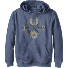 Children's Clothing Fifth Sun Boy Star Wars: Obi-Wan Kenobi Vader and Kenobi Lightsaber Crest Pull Over Hoodie Navy Blue Heather