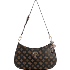 Guess Noelle 4g Peony Logo Shoulder Bag - Brown Multi