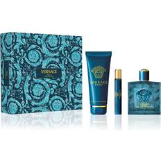 Versace Men Gift Boxes Versace Eros Gift Set Parfum 100ml + Shower Gel 148ml + Parfum 10ml