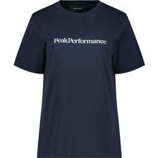 Peak Performance Dame Overdeler Peak Performance Big Logo Tee W Blue Shadow Størrelse XS