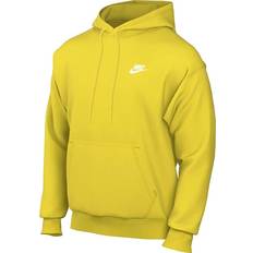 Women - Yellow Tops Nike Sportswear Club Fleece Pullover Hoodie - Lightning/White