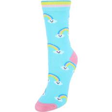 Clothing CTM Women's Soft Rainbow and Clouds Novelty Socks 1 Pair Light