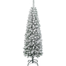 Interior Details National Tree Company First Traditions Pencil Slim Flocked Green Christmas Tree 72"