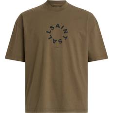 AllSaints Tierra Oversized Crew Neck Logo T-shirt - Ash Khaki Green