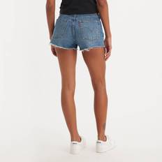 Blue - Women Shorts Levi's Women's 501 Original Fit Indigo High Waisted Denim Shorts