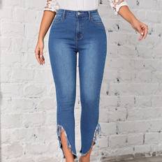 Shein Slim - Women Jeans Shein Raw Trim Skinny Jeans