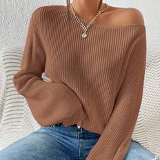 Shein L Sweaters Shein Solid Ribbed Knit Sweater