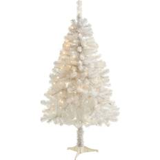 Plastic Christmas Trees Nearly Natural Pre-Lit Artificial White Christmas Tree 60"