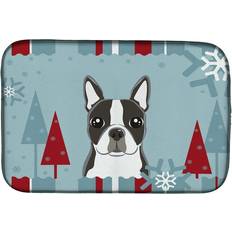 Caroline's Treasures Winter Holiday Boston Terrier Dish Drying Mat Kitchenware