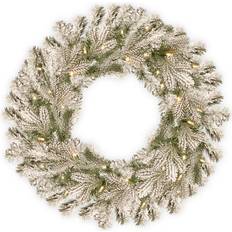 National Tree Company PESL3-307-24W-B White/Green Decoration 24"