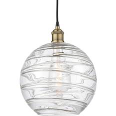 Innovations Lighting Athens Black Antique Brass/Clear Deco Swirl Pendant Lamp 12"