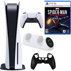 Sony 5 Console with Spiderman Miles Morales Game and Accessories Open White