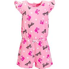 Barbie Girl's French Terry Sleeveless Romper - Pink