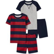 The Children's Place Boy's Striped Snug Fit Cotton Pajamas 2-pack - Tidal (3031573_IV)