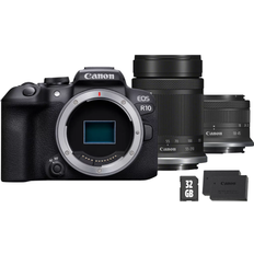 18–45 mm F4.5-6.3 IS STM Spiegellose Systemkameras Canon EOS R10 + RF-S 55-210mm Lens + RF-S 18-45mm Lens + SD Card + Spare Battery