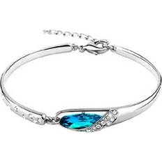 Harmtty Elegant Shoe Charm Chain Bracelet - Silver/Blue/Transparent