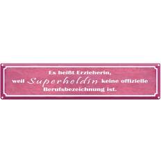 Vianmo Educator Superhero Pink Wanddeko 46x10cm