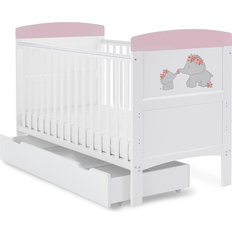 Ablagemöglichkeiten Gitterbetten OBaby Grace Inspire Cot Bed Underdrawer Me & Mini Me Elephants 78x144cm