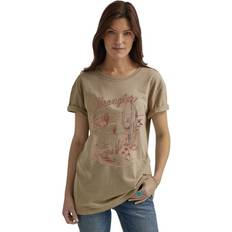 Tops Wrangler Retro Desert Cactus Boyfriend T-Shirt for Ladies Trench Coat