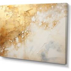 Design Art Marble Geode Magic III Gold White Wall Decor 32x16"