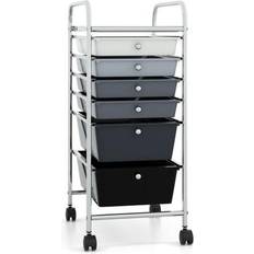 Costway 6 Drawers Rolling Cart Organizer-Mixed Storage Cabinet