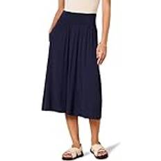 Amazon Essentials Damen Midirock aus Jersey zum Hineinschlüpfen, Marineblau