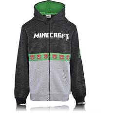 Minecraft Kid's Creeper Character Hoodie - Green Grey