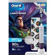 Braun Elektriske tannbørster Braun Oral-B Vitality D100.413 Kids Lightyear D100.413.2K Elektrische Kinderzahnbürste Rotierend/Oszilierend Weiß Violett