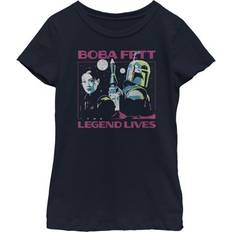Fifth Sun Star Wars: Book Of Boba Fett Kids Legend Lives Graphic T-Shirt, Navy Blue