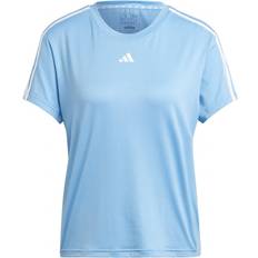 Adidas Dame T-skjorter & Singleter Adidas Training Essential Stripes T-Shirt Women light_blue