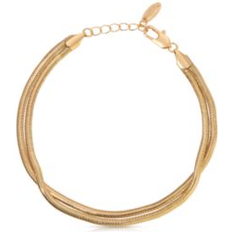 Anklets Ettika Slinky Snake Double Chain 18k Gold Plated Anklet Gold