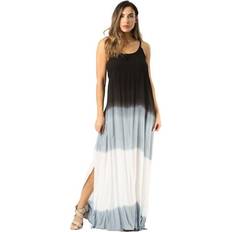 Unisex - XL Dresses Riviera Sun Tie Dye Spaghetti Strap Maxi Dress Black White X-Large