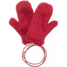 Red Mittens Max Mara Ombrato Shearling Mittens