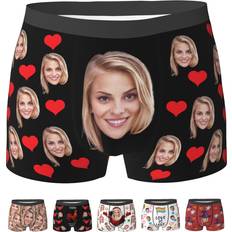 Underwear Custom Boxers for Men Boyfriend Husband Father, Personalized Face Underwear with Picture Customized Funny Boxers for Men Birthday Father's Day Valentine's Day Gifts for Him,Large