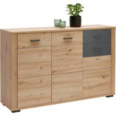 Luken - Natur Kommoden Xora Maxim Oak/Anthracite Kommode 137.6x88.7cm