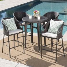 Outdoor Bar Sets Christopher Knight Home Dominica 5-piece Wicker