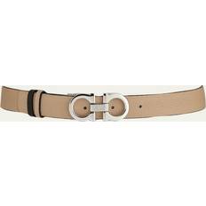 White - Women Belts Ferragamo Gancini-buckle Reversible Leather Belt