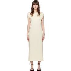 Lange Kleider - Trainingsbekleidung LouLou Studio Beige Martial Maxi Dress Rice Ivory