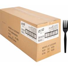 Genuine Joe Disposable Cutlery Heavyweight Fork Black 1000-pack