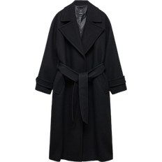 Black - Women - Wool Coats Mango Traviata Maxi Lapel Manteco Wool Coat - Black