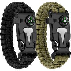 WUQID Paracord Survival Bracelet 2-pack