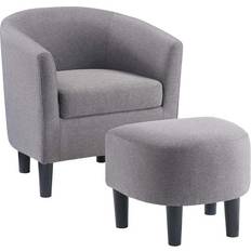 Convenience Concepts Churchill Cement Gray Armchair 27.5"