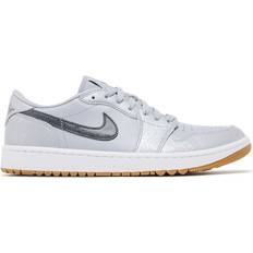 Gray Golf Shoes Nike Air Jordan 1 Low G M - Wolf Grey/White/Gum Medium Brown/Iron Grey
