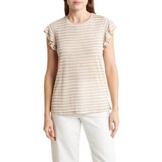 Adrianna Papell Tops Adrianna Papell Ruffle Sleeve Slub Knit T-shirt