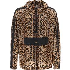 Dolce & Gabbana Men Outerwear Dolce & Gabbana Hooded Jacket with Leopard Crespo - Print