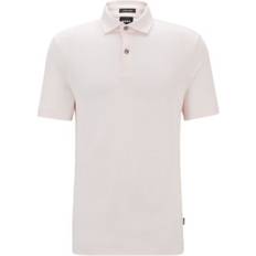 Linen - Men Polo Shirts Regular-fit polo shirt in cotton and linen- light pink Men's Polo Shirts