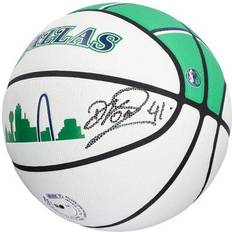 Dallas Mavericks Sports Fan Products Fanatics Authentic Dirk Nowitzki Dallas Mavericks Autographed Wilson City Edition Collectors Basketball