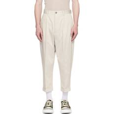 Ami Paris White Pants & Shorts Ami Paris Off-White Carrot-Fit Trousers